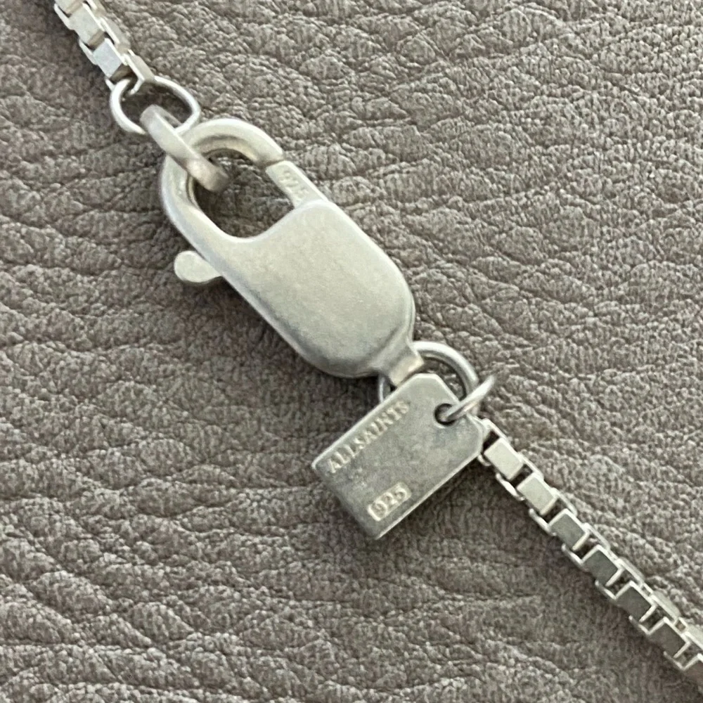 AllSaints Leor Slim Chain Necklace Warm Sterling Silver 925